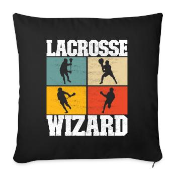 Lacrosse Lacrosse Players - Sofa pillowcase 17,3'' x 17,3'' (45 x 45 cm) - black - Front