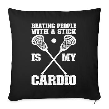 Lacrosse Lacrosse Players - Sofa pillowcase 17,3'' x 17,3'' (45 x 45 cm) - black - Front