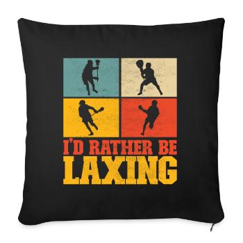 Lacrosse Lacrosse Players - Sofa pillowcase 17,3'' x 17,3'' (45 x 45 cm) - black - Front
