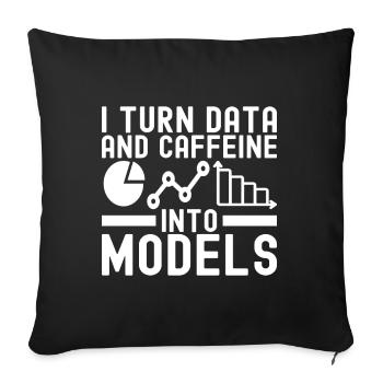 Analyste de données en science des données - Housse de coussin décorative 45 x 45 cm - noir - Devant