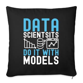 Analyste de données en science des données - Housse de coussin décorative 45 x 45 cm - noir - Devant