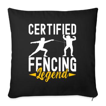 Fechten Fechtsport - Sofakissenbezug 45 x 45 cm - Schwarz - Vorne