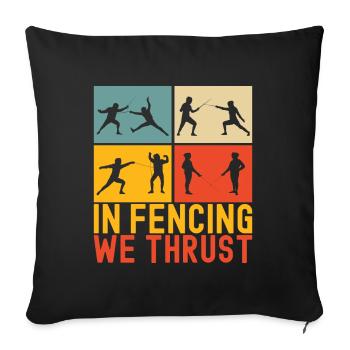 Fechten Fechtsport - Sofakissenbezug 45 x 45 cm - Schwarz - Vorne