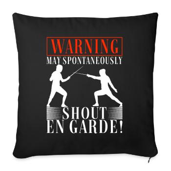 Fechten Fechtsport - Sofakissenbezug 45 x 45 cm - Schwarz - Vorne