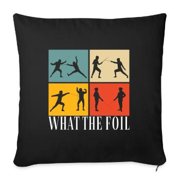 Fechten Fechtsport - Sofakissenbezug 45 x 45 cm - Schwarz - Vorne