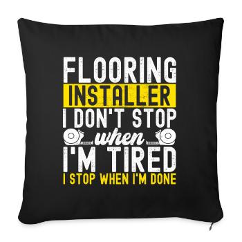 liesenleger floor layer - Sofa pillowcase 17,3'' x 17,3'' (45 x 45 cm) - black - Front