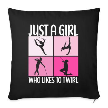 Majorette Gymnastics Majorettes Baton Twirling - Sofa pillowcase 17,3'' x 17,3'' (45 x 45 cm) - black - Front