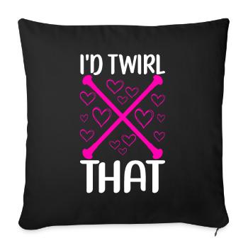 Majorette Gymnastics Majorettes Baton Twirling - Sofa pillowcase 17,3'' x 17,3'' (45 x 45 cm) - black - Front