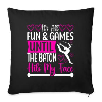 Majorette Gymnastics Majorettes Baton Twirling - Sofa pillowcase 17,3'' x 17,3'' (45 x 45 cm) - black - Front