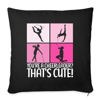 Majorette Gymnastics Majorettes Baton Twirling - Sofa pillowcase 17,3'' x 17,3'' (45 x 45 cm) - black - Front