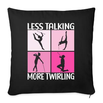 Majorette Gymnastics Majorettes Baton Twirling - Sofa pillowcase 17,3'' x 17,3'' (45 x 45 cm) - black - Front