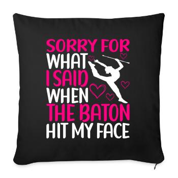 Majorette Gymnastics Majorettes Baton Twirling - Sofa pillowcase 17,3'' x 17,3'' (45 x 45 cm) - black - Front