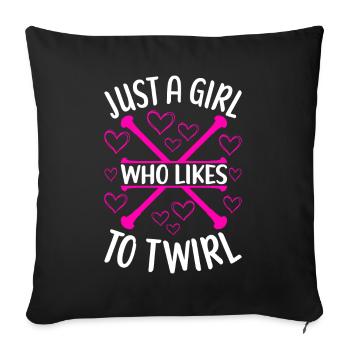 Majorette Gymnastics Majorettes Baton Twirling - Sofa pillowcase 17,3'' x 17,3'' (45 x 45 cm) - black - Front