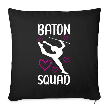 Majorette Gymnastics Majorettes Baton Twirling - Sofa pillowcase 17,3'' x 17,3'' (45 x 45 cm) - black - Front