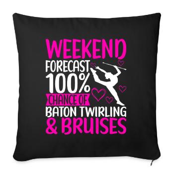 Majorette Gymnastics Majorettes Baton Twirling - Sofa pillowcase 17,3'' x 17,3'' (45 x 45 cm) - black - Front