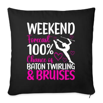 Majorette Gymnastics Majorettes Baton Twirling - Sofa pillowcase 17,3'' x 17,3'' (45 x 45 cm) - black - Front