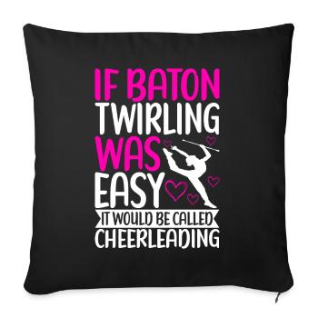 Majorette Gymnastics Majorettes Baton Twirling - Sofa pillowcase 17,3'' x 17,3'' (45 x 45 cm) - black - Front