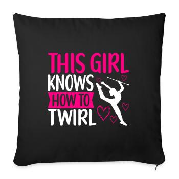 Majorette Gymnastics Majorettes Baton Twirling - Sofa pillowcase 17,3'' x 17,3'' (45 x 45 cm) - black - Front