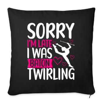 Majorette Gymnastics Majorettes Baton Twirling - Sofa pillowcase 17,3'' x 17,3'' (45 x 45 cm) - black - Front