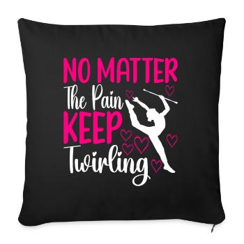 Majorette Gymnastics Majorettes Baton Twirling - Sofa pillowcase 17,3'' x 17,3'' (45 x 45 cm) - black - Front