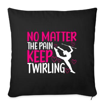 Majorette Gymnastics Majorettes Baton Twirling - Sofa pillowcase 17,3'' x 17,3'' (45 x 45 cm) - black - Front