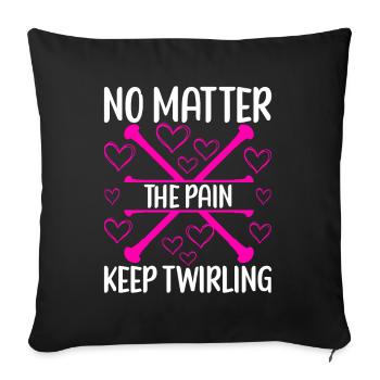 Majorette Gymnastics Majorettes Baton Twirling - Sofa pillowcase 17,3'' x 17,3'' (45 x 45 cm) - black - Front