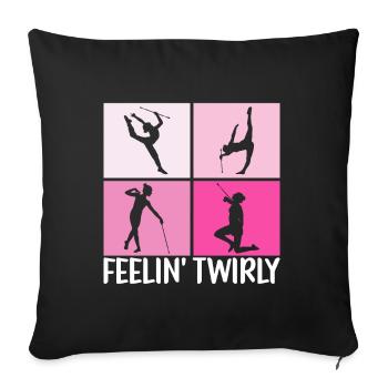 Majorette Gymnastics Majorettes Baton Twirling - Sofa pillowcase 17,3'' x 17,3'' (45 x 45 cm) - black - Front