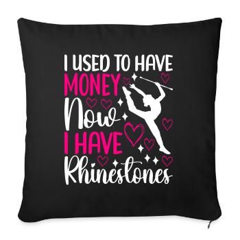 Majorette Gymnastics Majorettes Baton Twirling - Sofa pillowcase 17,3'' x 17,3'' (45 x 45 cm) - black - Front