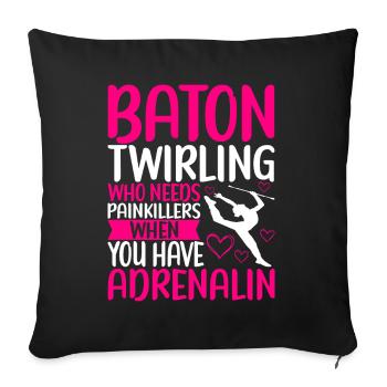 Majorette Gymnastics Majorettes Baton Twirling - Sofa pillowcase 17,3'' x 17,3'' (45 x 45 cm) - black - Front