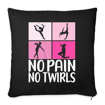 Majorette Gymnastics Majorettes Baton Twirling - Sofa pillowcase 17,3'' x 17,3'' (45 x 45 cm) - black - Front