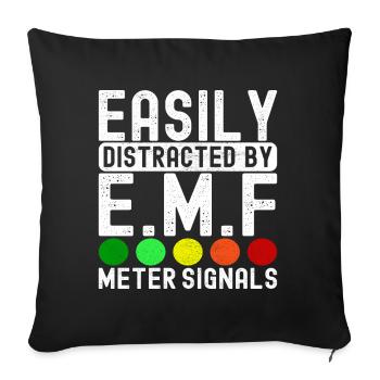 Paranormal Investigator Ghost Hunting - Sofa pillowcase 17,3'' x 17,3'' (45 x 45 cm) - black - Front