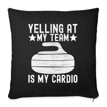 Curling Curling Players - Sofa pillowcase 17,3'' x 17,3'' (45 x 45 cm) - black - Front