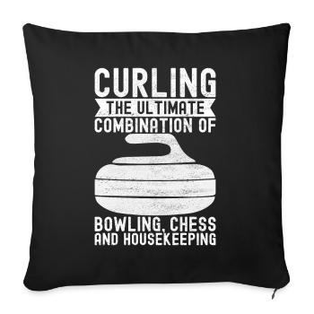 Curling Curling Players - Sofa pillowcase 17,3'' x 17,3'' (45 x 45 cm) - black - Front