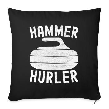 Curling Curling Players - Sofa pillowcase 17,3'' x 17,3'' (45 x 45 cm) - black - Front