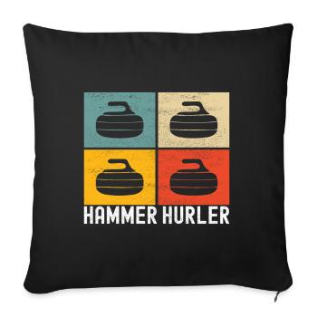Curling Curling Players - Sofa pillowcase 17,3'' x 17,3'' (45 x 45 cm) - black - Front