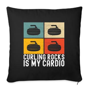Curling Curling Players - Sofa pillowcase 17,3'' x 17,3'' (45 x 45 cm) - black - Front