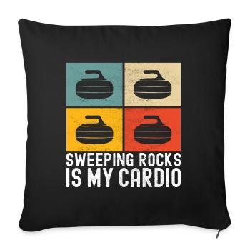Curling Curling Players - Sofa pillowcase 17,3'' x 17,3'' (45 x 45 cm) - black - Front