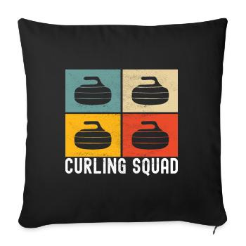 Curling Curling Players - Sofa pillowcase 17,3'' x 17,3'' (45 x 45 cm) - black - Front