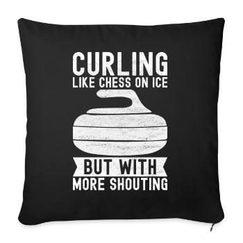 Curling Curling Players - Sofa pillowcase 17,3'' x 17,3'' (45 x 45 cm) - black - Front