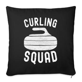 Curling Curling Players - Sofa pillowcase 17,3'' x 17,3'' (45 x 45 cm) - black - Front