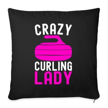 Curling Curling Players - Sofa pillowcase 17,3'' x 17,3'' (45 x 45 cm) - black - Front