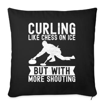 Curling Curling Players - Sofa pillowcase 17,3'' x 17,3'' (45 x 45 cm) - black - Front