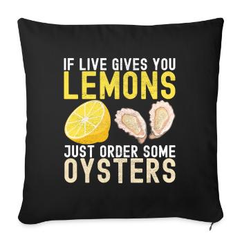 Oysters Oyster Lovers - Sofa pillowcase 17,3'' x 17,3'' (45 x 45 cm) - black - Front