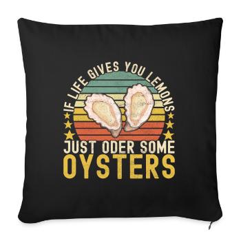 Oysters Oyster Lovers - Sofa pillowcase 17,3'' x 17,3'' (45 x 45 cm) - black - Front