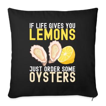 Oysters Oyster Lovers - Sofa pillowcase 17,3'' x 17,3'' (45 x 45 cm) - black - Front