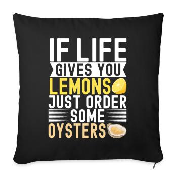 Oysters Oyster Lovers - Sofa pillowcase 17,3'' x 17,3'' (45 x 45 cm) - black - Front