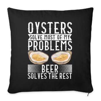 Oysters Oyster Lovers - Sofa pillowcase 17,3'' x 17,3'' (45 x 45 cm) - black - Front
