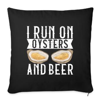 Oysters Oyster Lovers - Sofa pillowcase 17,3'' x 17,3'' (45 x 45 cm) - black - Front