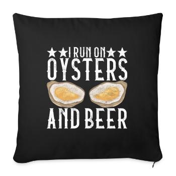 Oysters Oyster Lovers - Sofa pillowcase 17,3'' x 17,3'' (45 x 45 cm) - black - Front