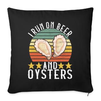 Oysters Oyster Lovers - Sofa pillowcase 17,3'' x 17,3'' (45 x 45 cm) - black - Front